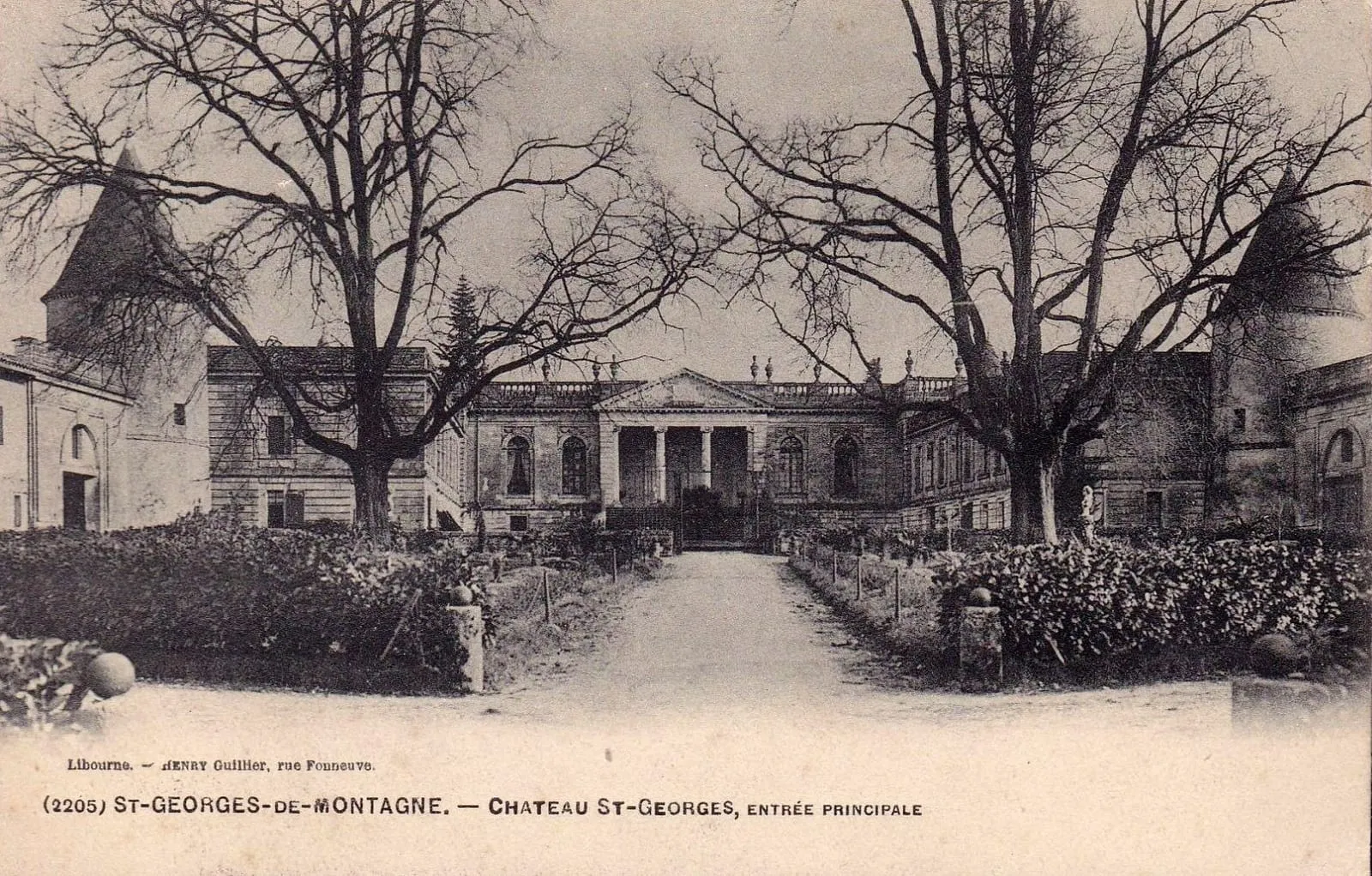 Le château Saint-Georges à Montagne, photographié au début du XXe siècle