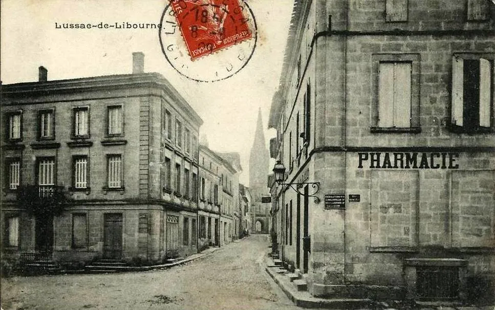 Le bourg de Lussac au début du XXe siècle